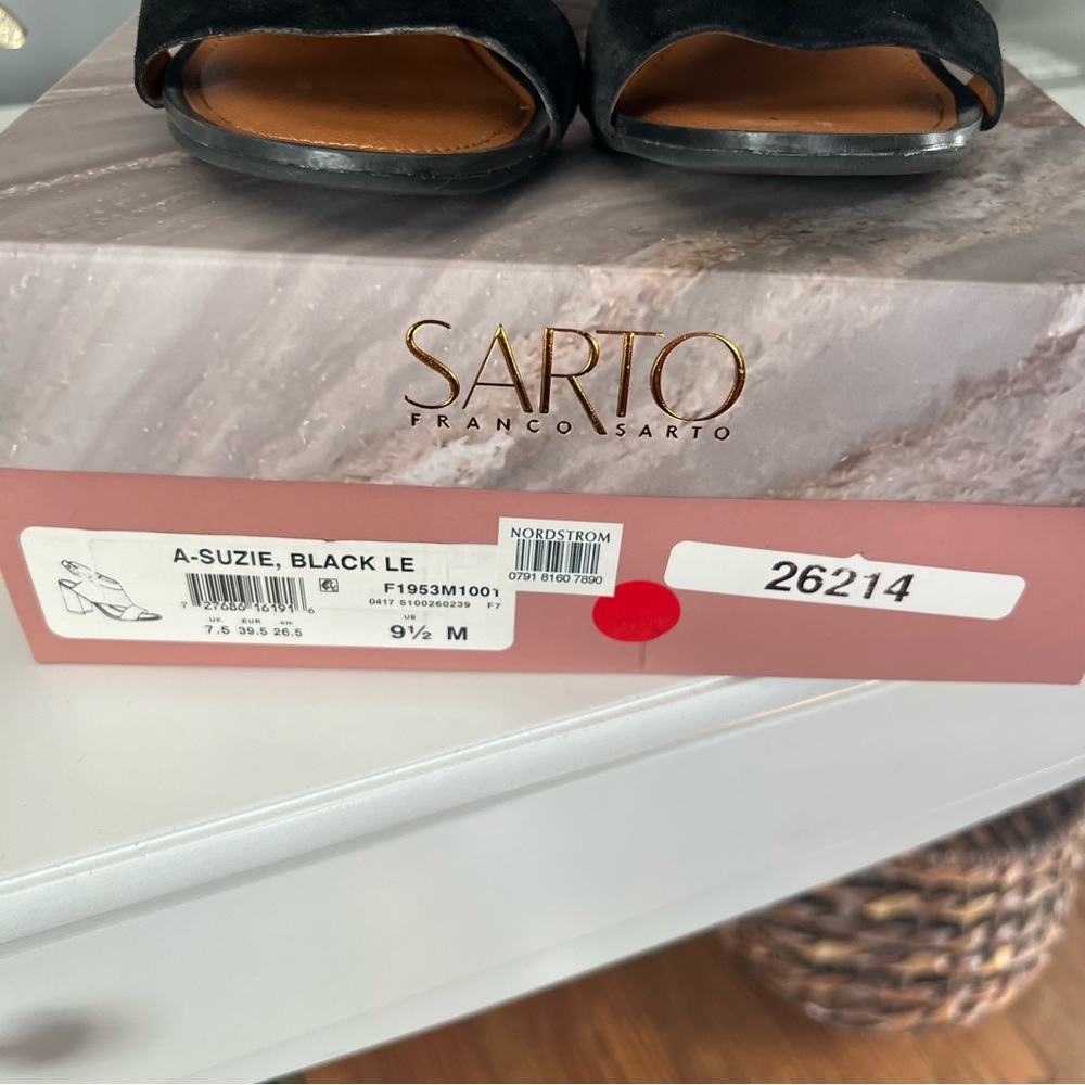 Franco Sarto Black Suede Block Heels - Picture 5 of 5